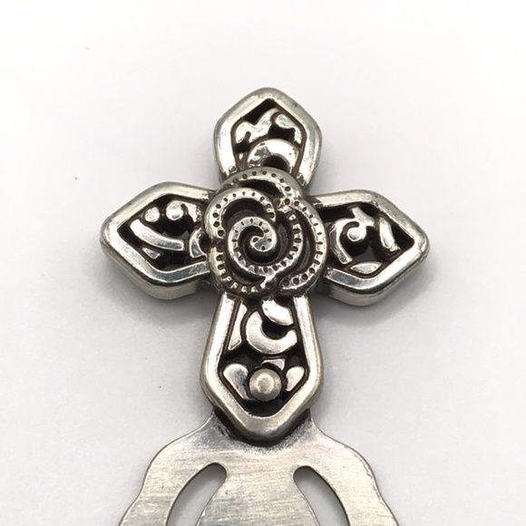 Bookmark Cross Silver Plate Scrolled Faith Gift Friend Quiet Luxury - Picture 4 of 8